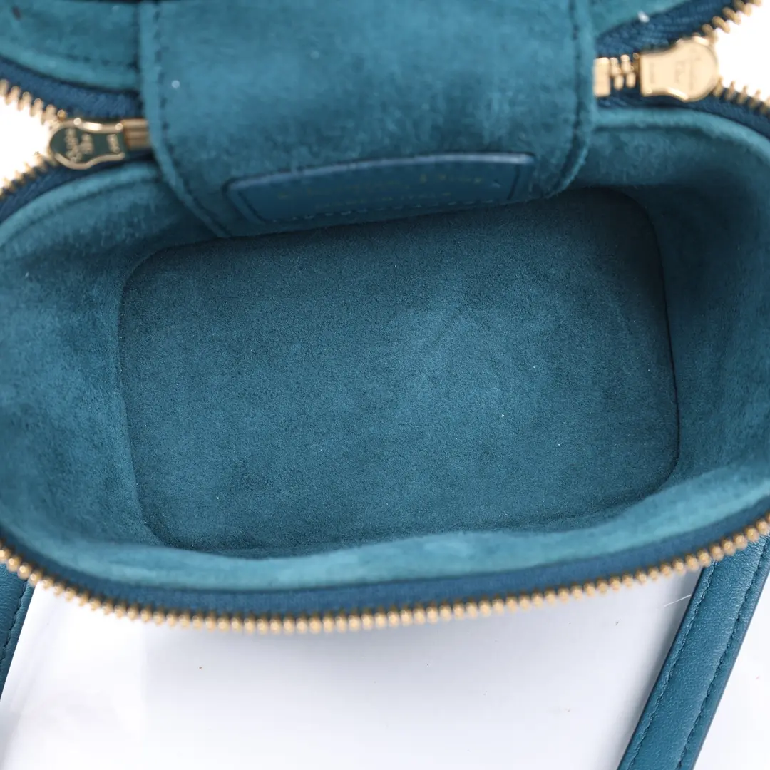 Dior Lady Dior Blue Lambskin Micro Vanity Case