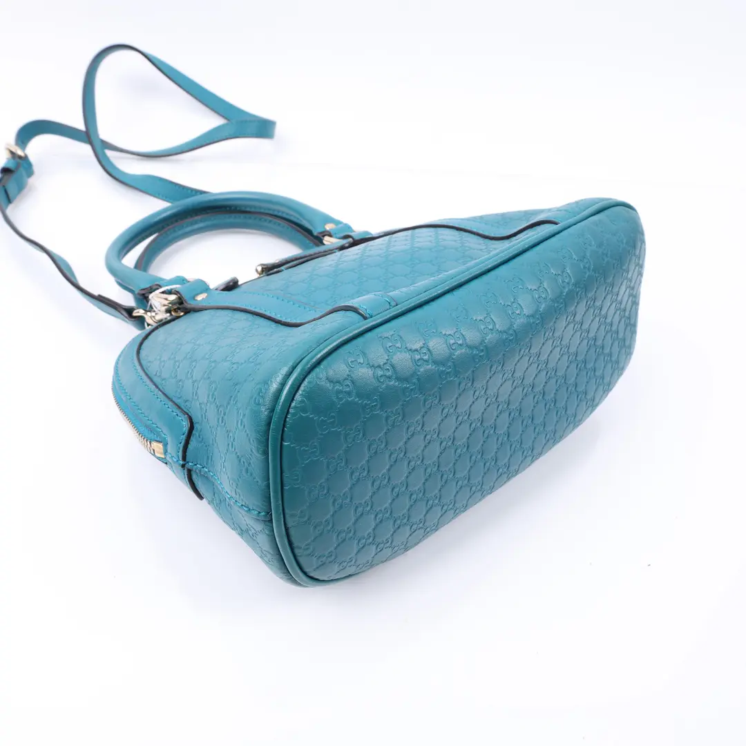 Gucci Microguccissima Dome Blue Leather Shoulder Bag