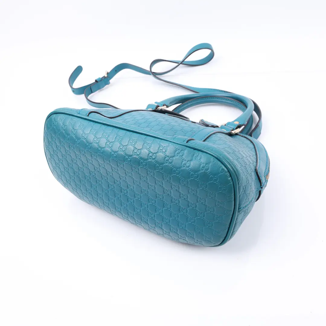 Gucci Microguccissima Dome Blue Leather Shoulder Bag