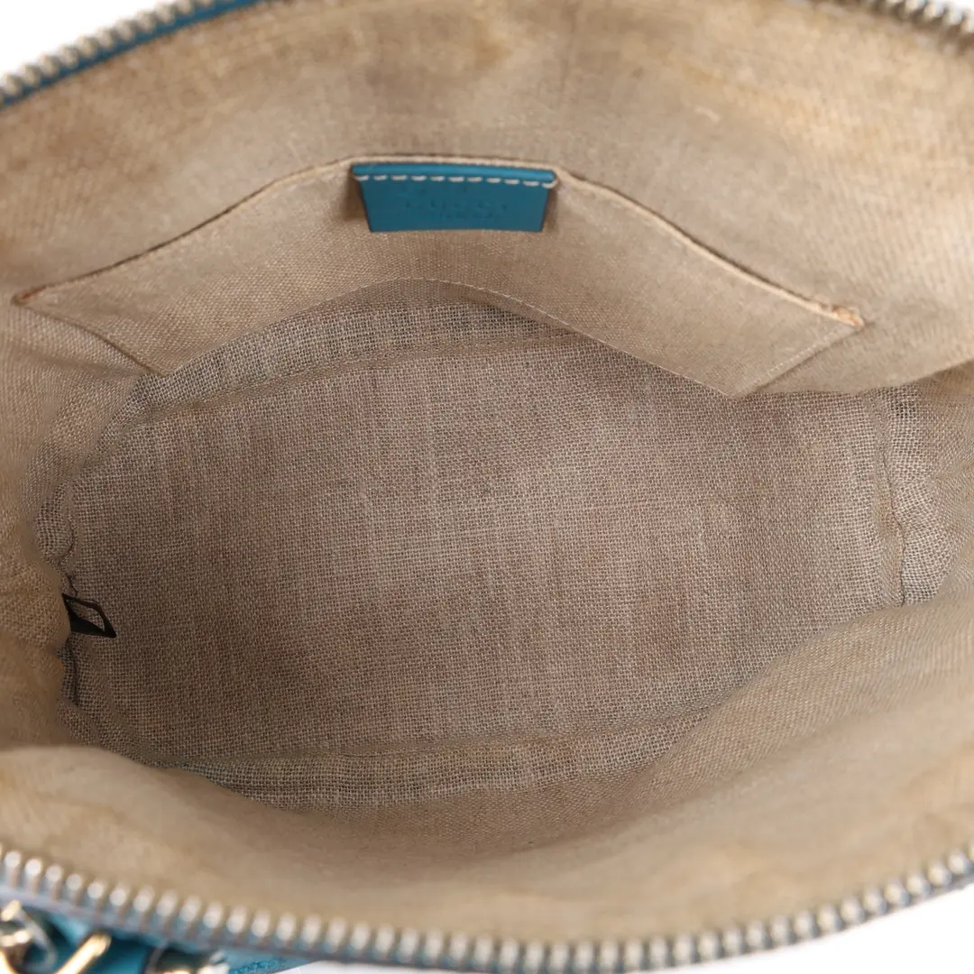Gucci Microguccissima Dome Blue Leather Shoulder Bag