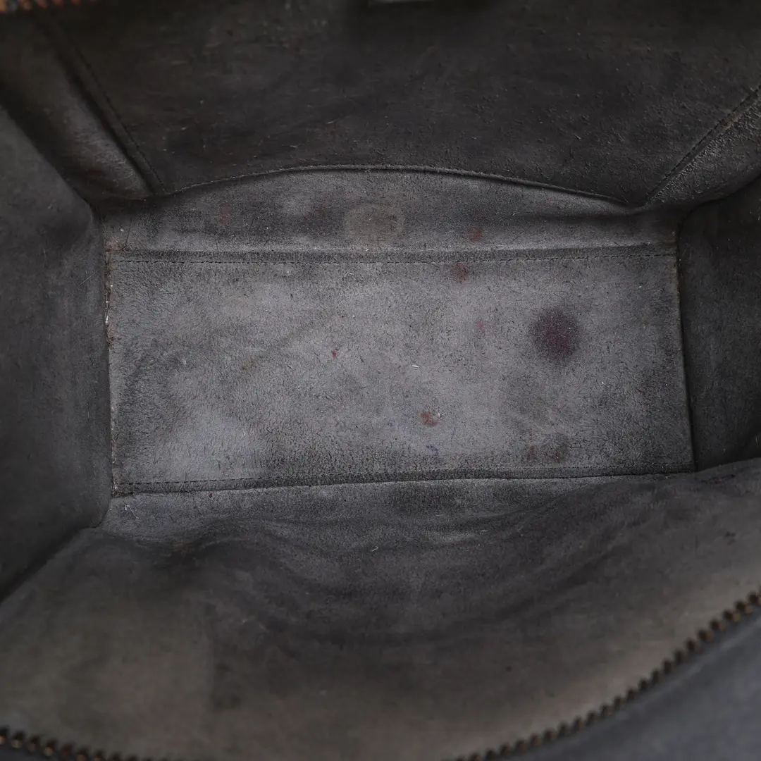 Celine Luggage Nano Gray Drummed Calfskin Bag