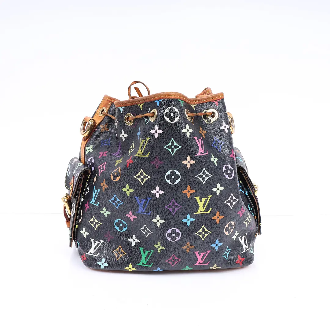 Louis Vuitton Noe Black Multicolore Canvas Shoulder Bag