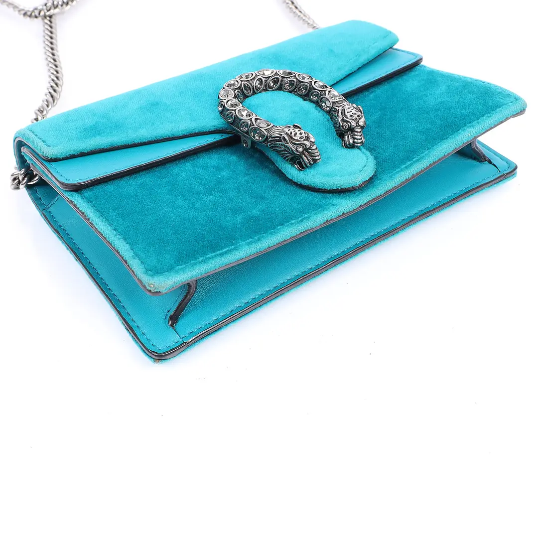 Gucci Dionysus Blue Velvet Shoulder Bag