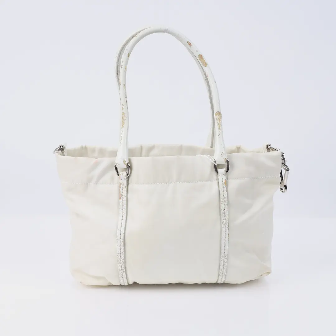 Prada Tessuto White Nylon Tote Bag