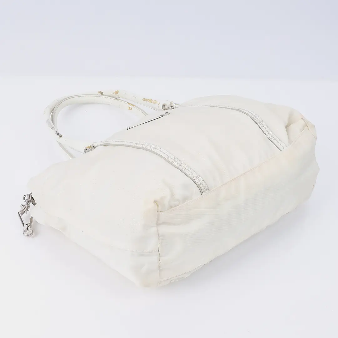 Prada Tessuto White Nylon Tote Bag
