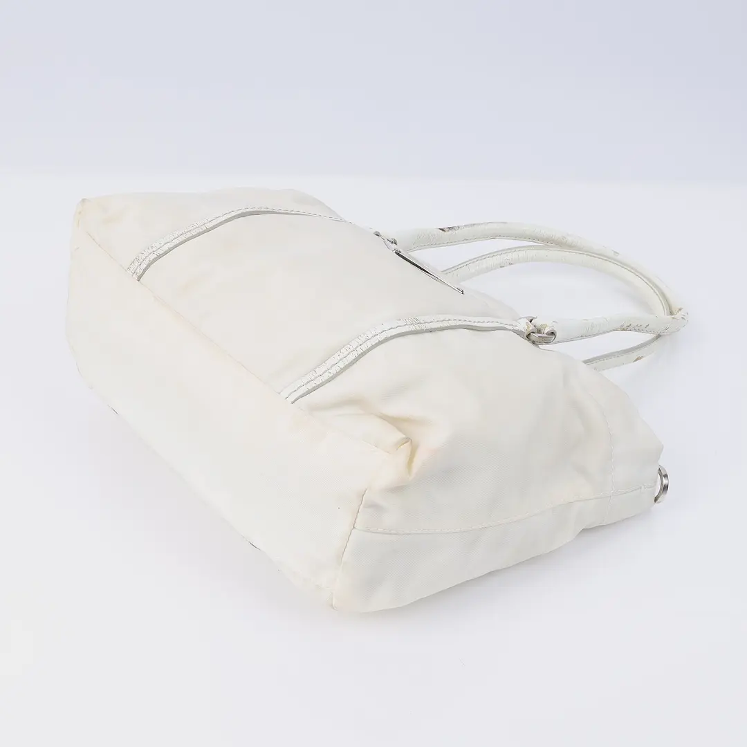 Prada Tessuto White Nylon Tote Bag