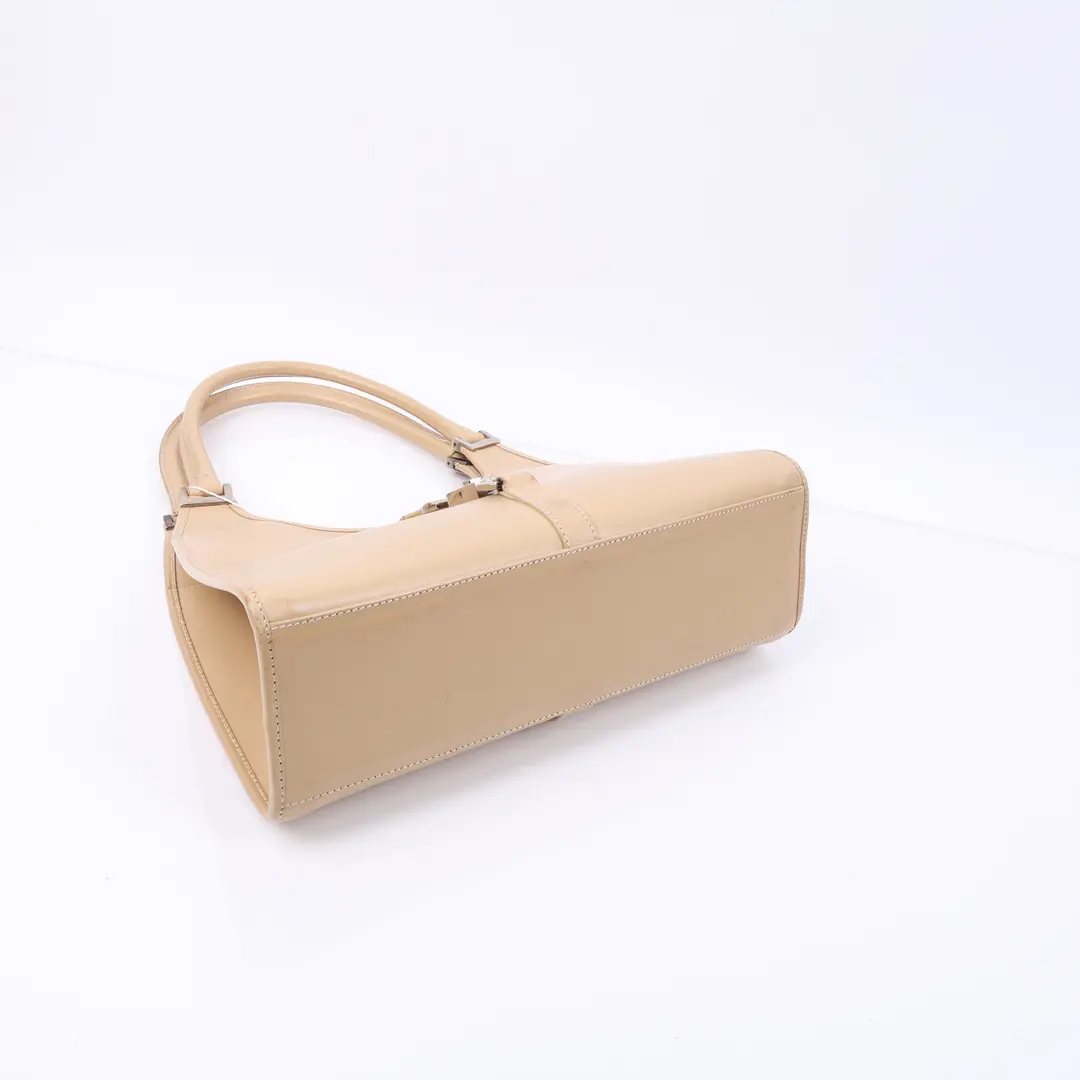 Gucci Jackie Beige Patent Leather Shoulder Bag