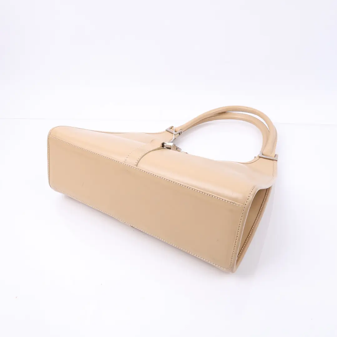 Gucci Jackie Beige Patent Leather Shoulder Bag