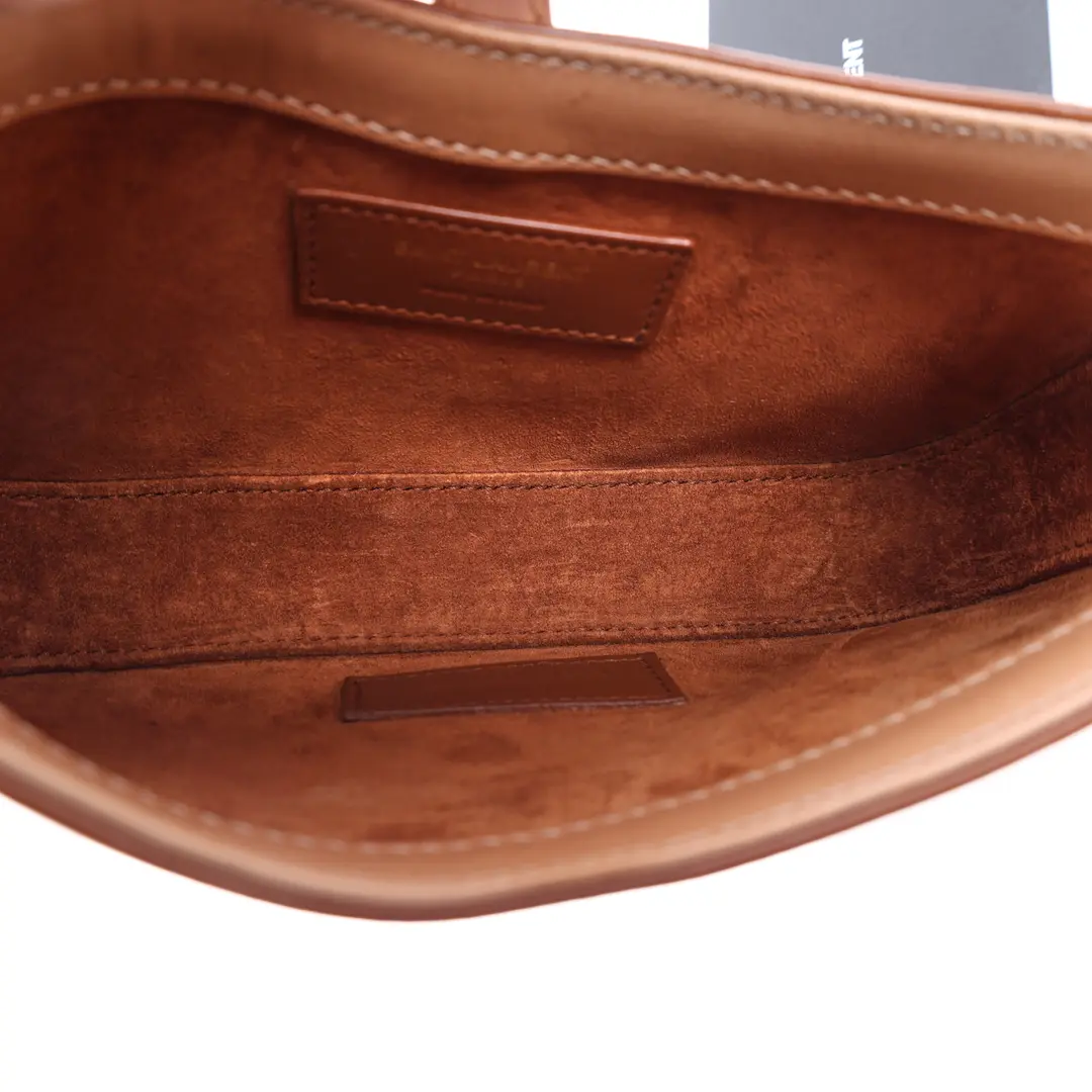 Saint Laurent Le 5 a 7 Beige Leather Shoulder Bag