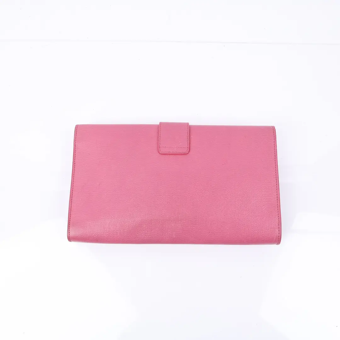 Saint Laurent Chyc Pink Leather Clutch
