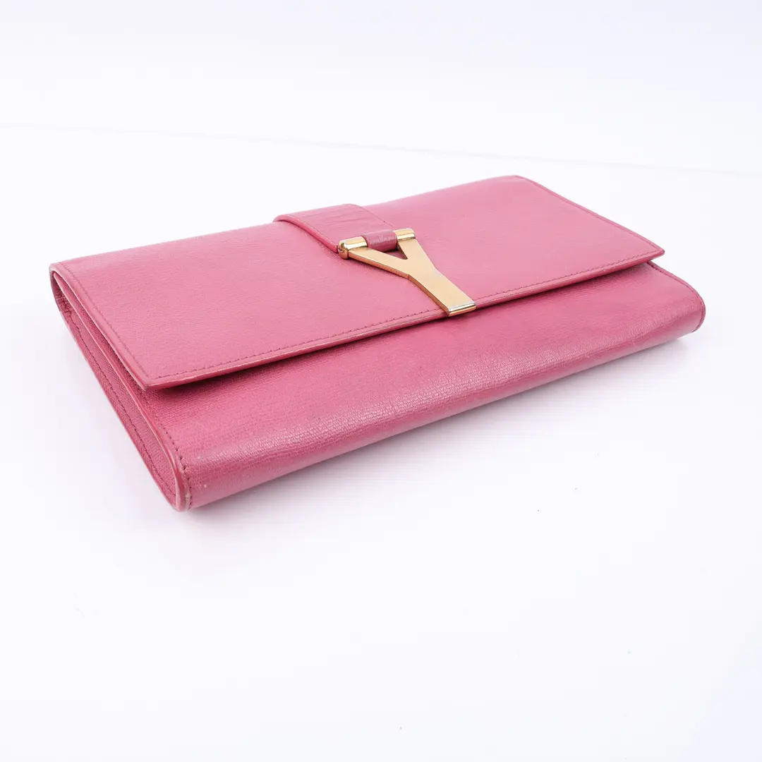 Saint Laurent Chyc Pink Leather Clutch