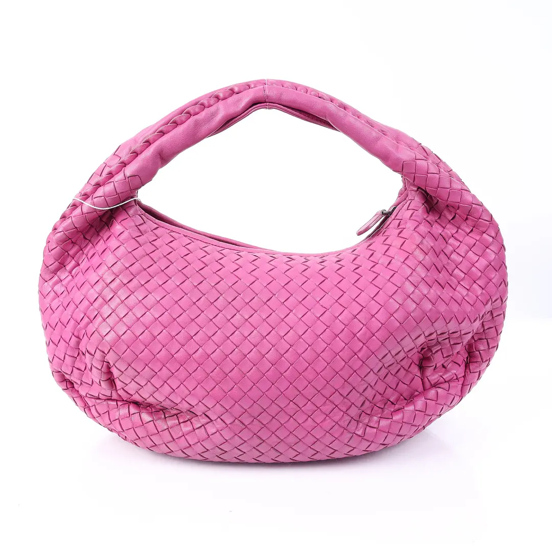 Bottega Veneta Veneta Pink Intrecciato Leather Shoulder Bag
