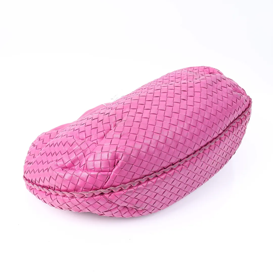 Bottega Veneta Veneta Pink Intrecciato Leather Shoulder Bag