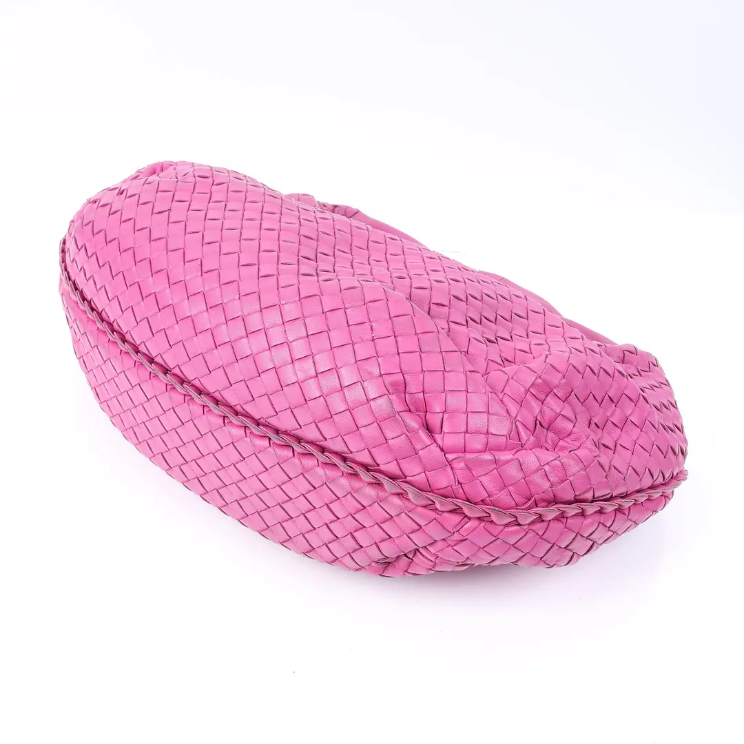 Bottega Veneta Veneta Pink Intrecciato Leather Shoulder Bag
