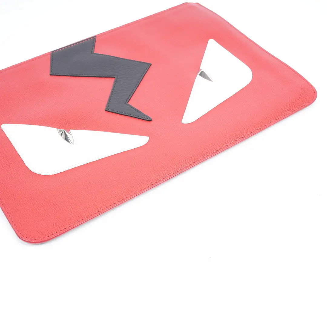 Fendi Monster Eyes Red Leather Clutch