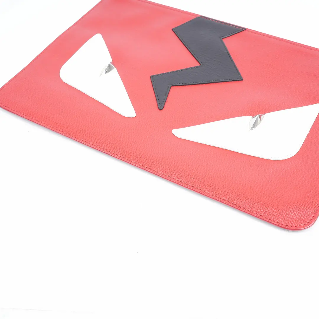 Fendi Monster Eyes Red Leather Clutch