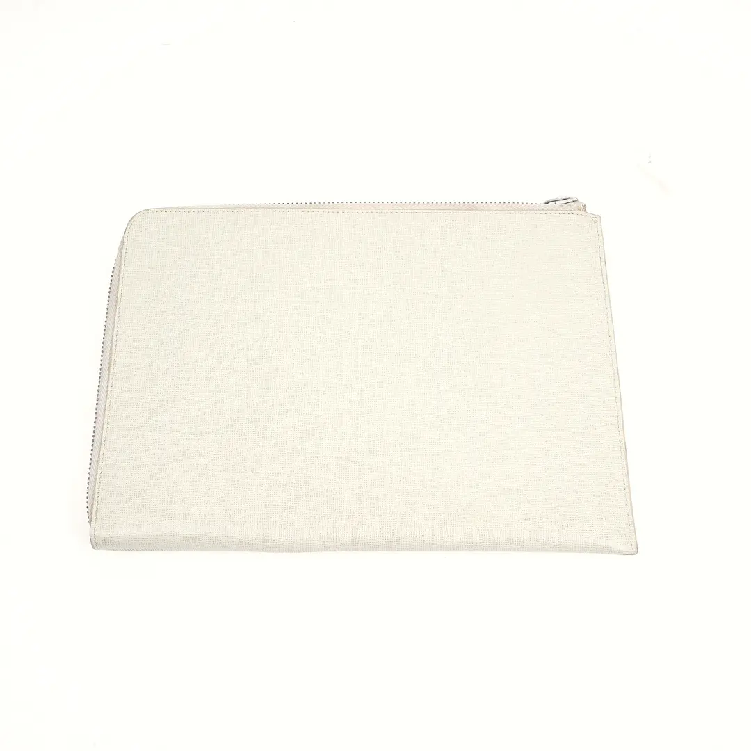 Fendi Monster Eyes White Leather Clutch