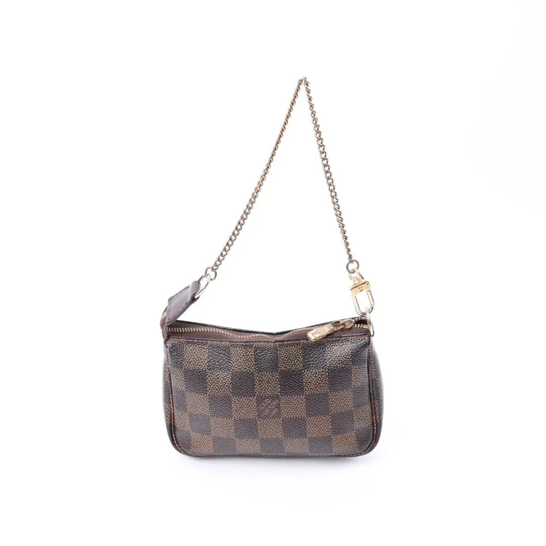 Louis Vuitton Mini Pochette Damier Ebene Brown Pouch