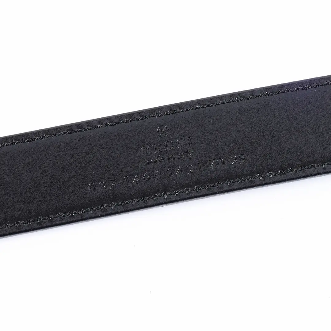 Gucci Vintage G Buckle Black Leather Belt