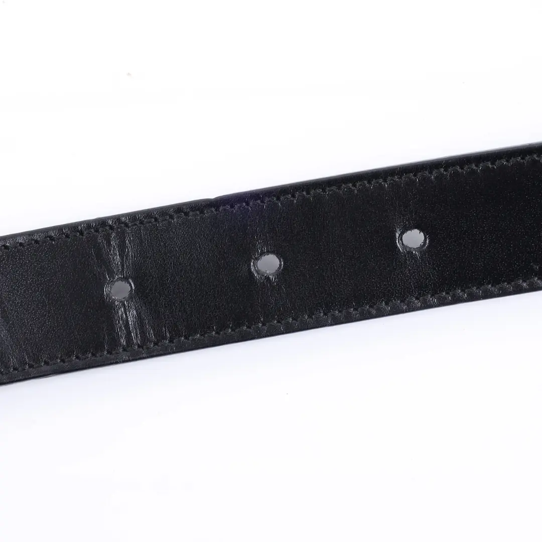 Gucci Vintage G Buckle Black Leather Belt