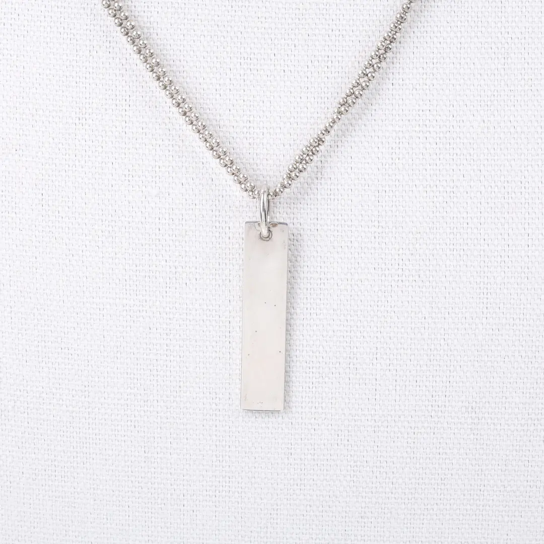 Gucci Tag Pendant Silver Sterling Silver Necklace