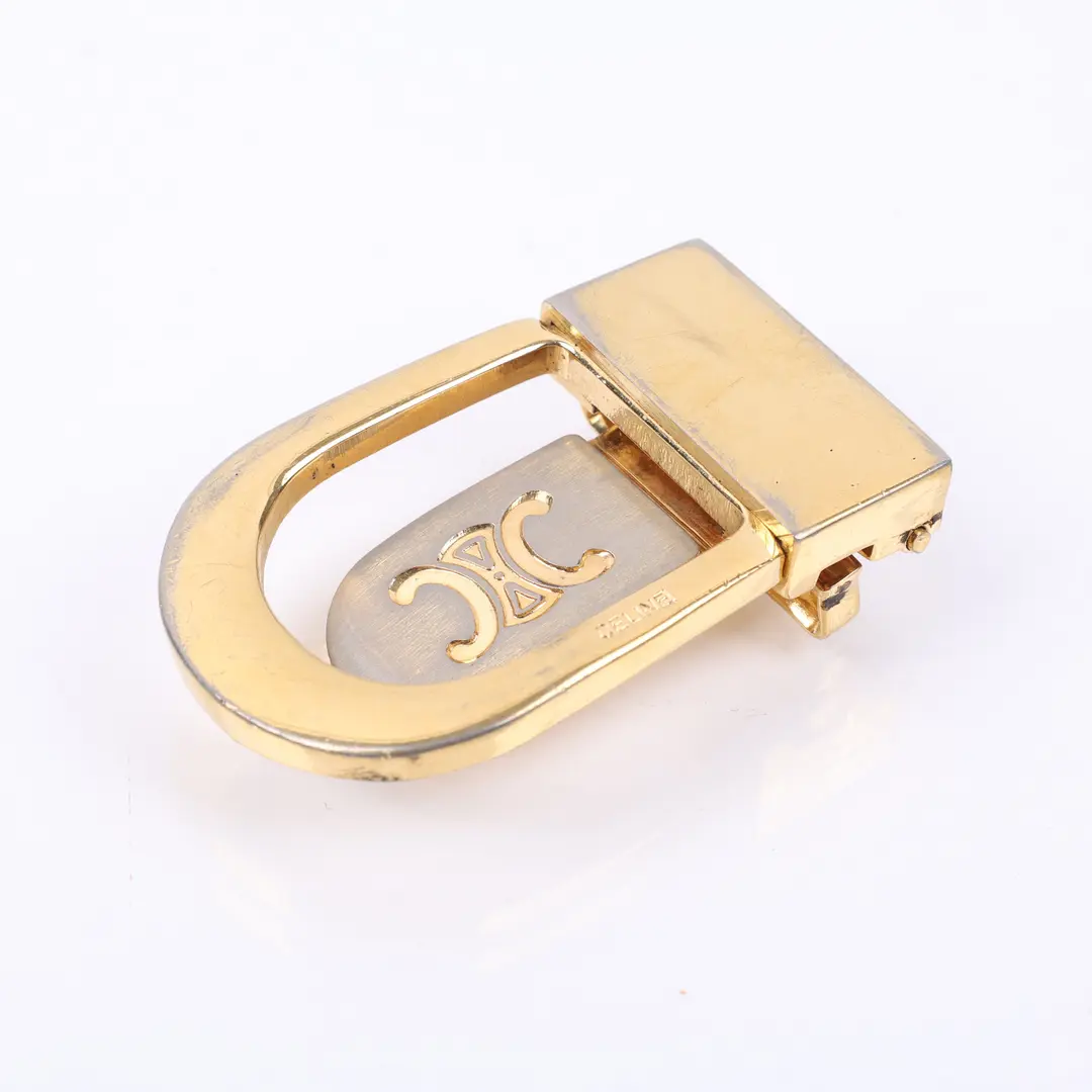 Celine Vintage Triomphe Gold Metal Belt Buckle