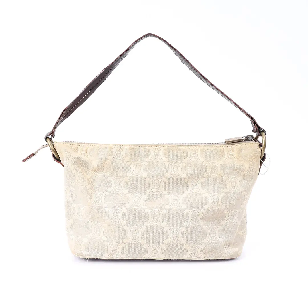 Celine Macadam Beige Canvas Shoulder Bag