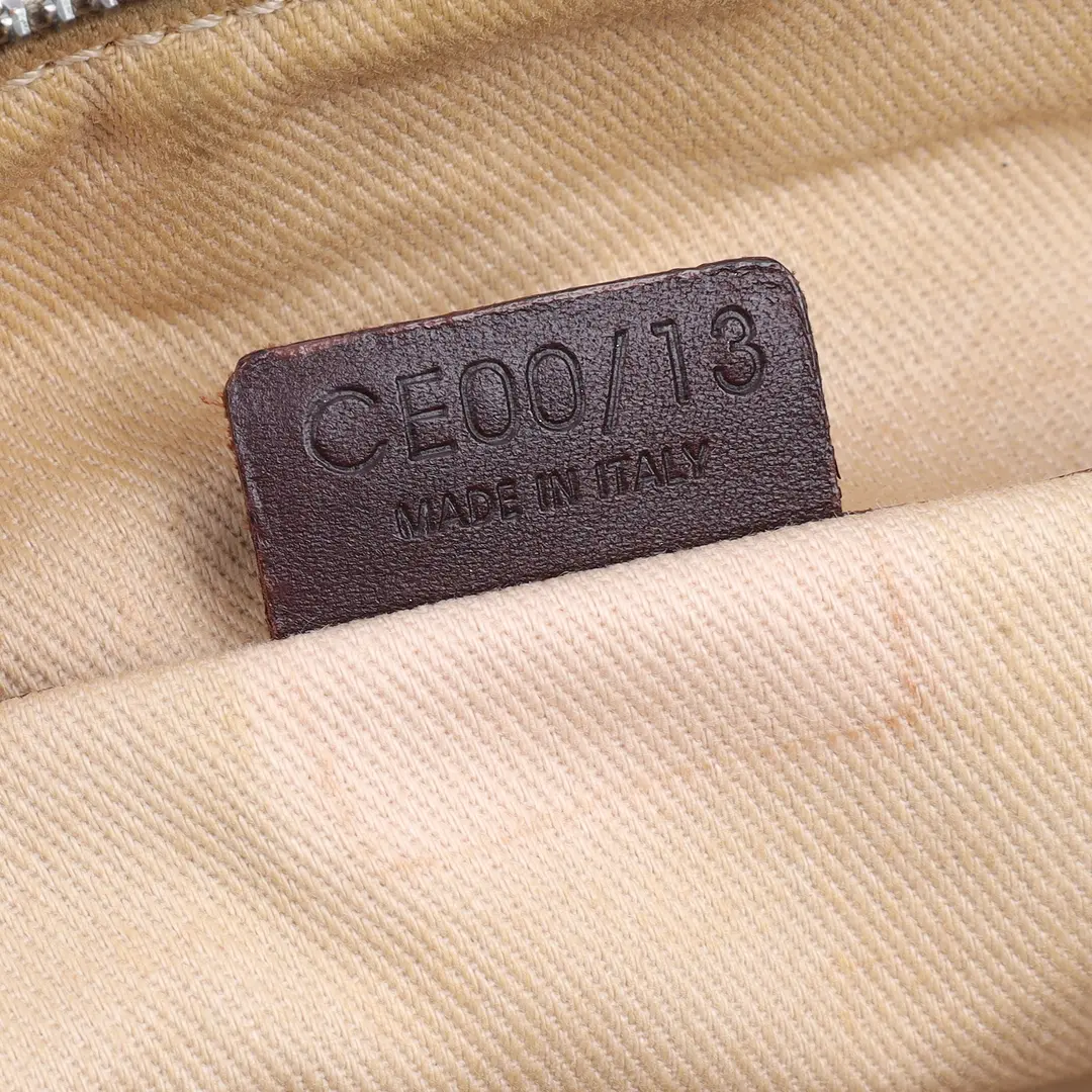 Celine Macadam Beige Canvas Shoulder Bag