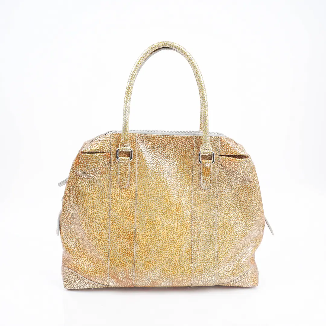 Fendi Selleria Gold Leather Shoulder Bag