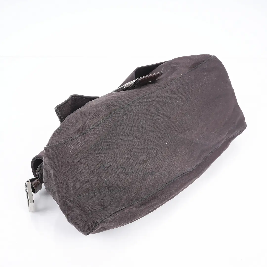 Fendi Baguette Brown Nylon Shoulder Bag