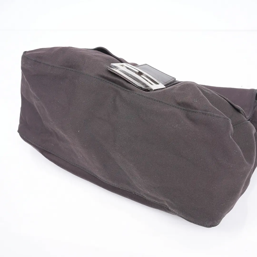 Fendi Baguette Brown Nylon Shoulder Bag