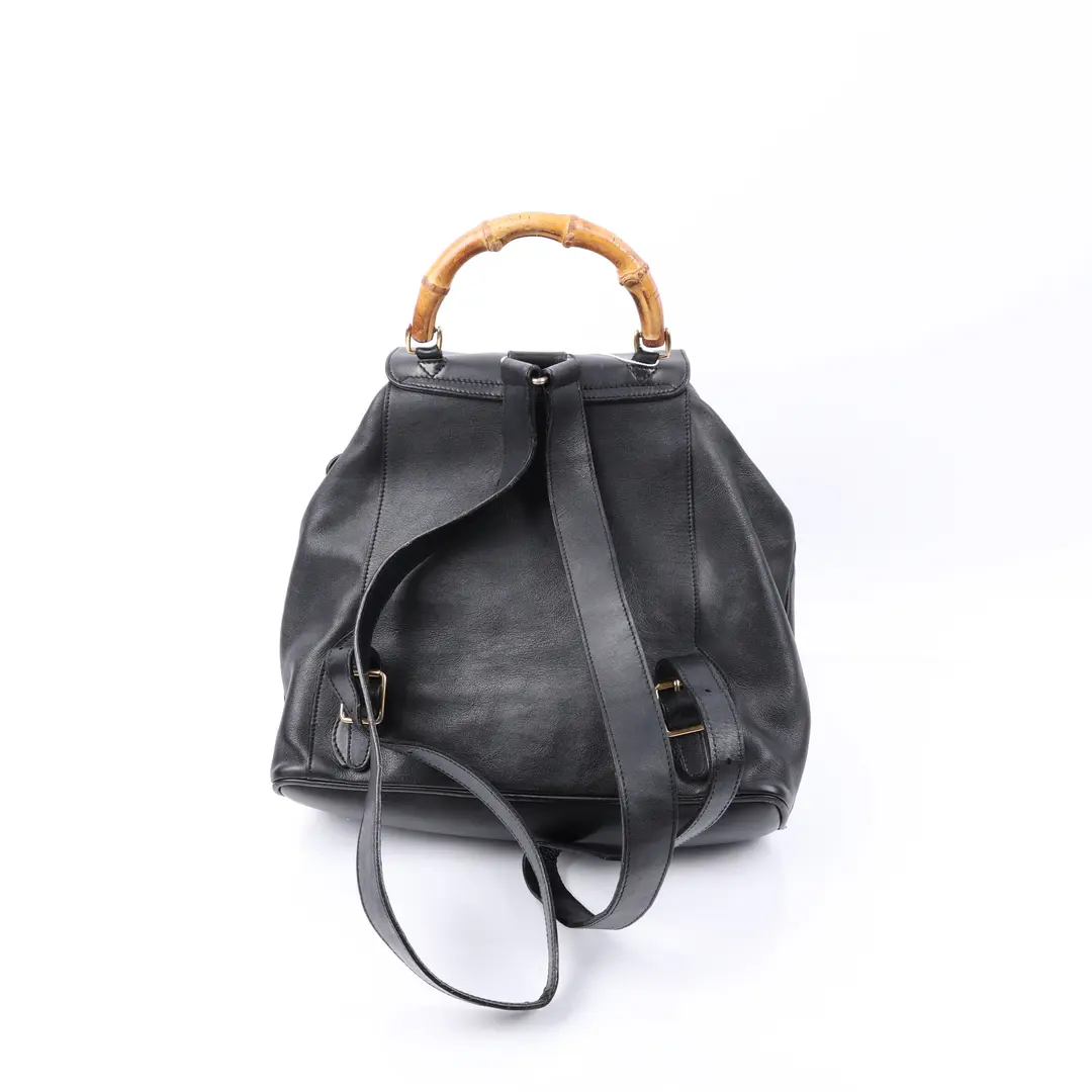 Gucci Bamboo Black Leather Backpack