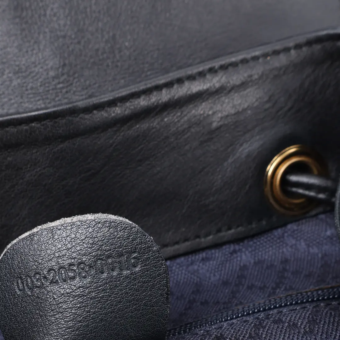 Gucci Bamboo Black Leather Backpack