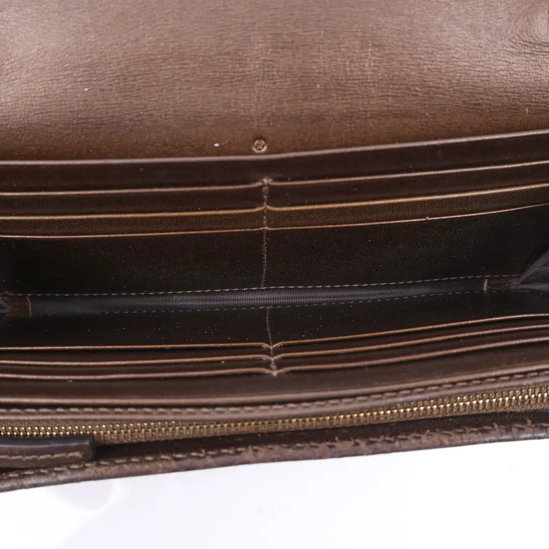 Gucci Guccissima Brown Leather Wallet on Chain