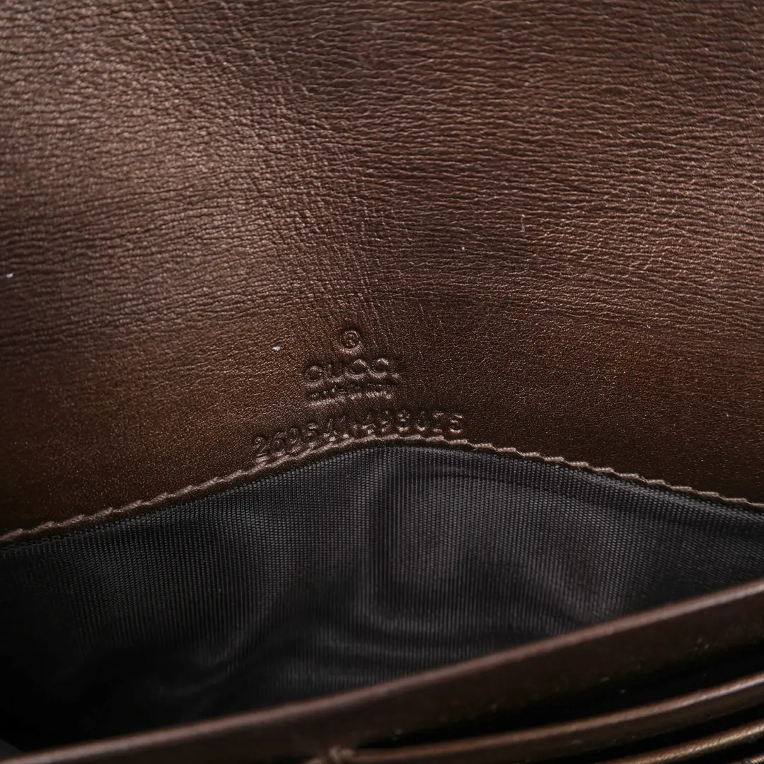 Gucci Guccissima Brown Leather Wallet on Chain