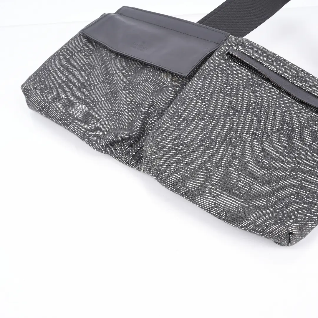 Gucci GG Canvas Black Belt Bag