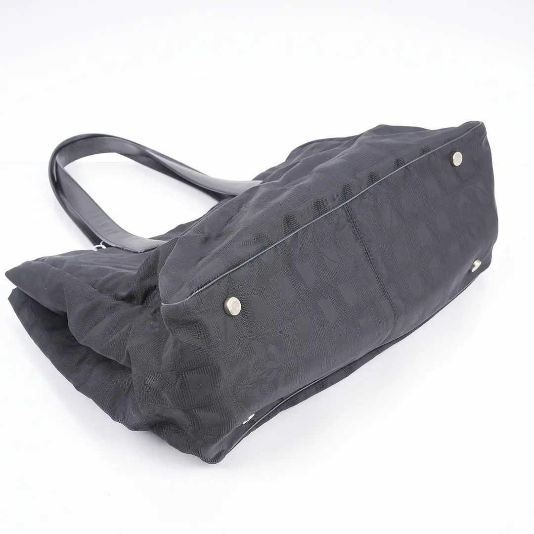 Chanel New Travel Line Black Nylon MM Tote Bag