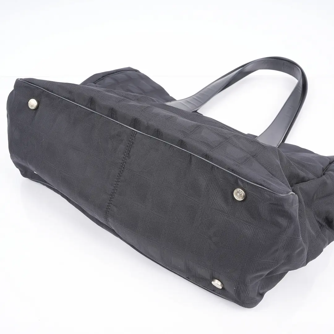 Chanel New Travel Line Black Nylon MM Tote Bag