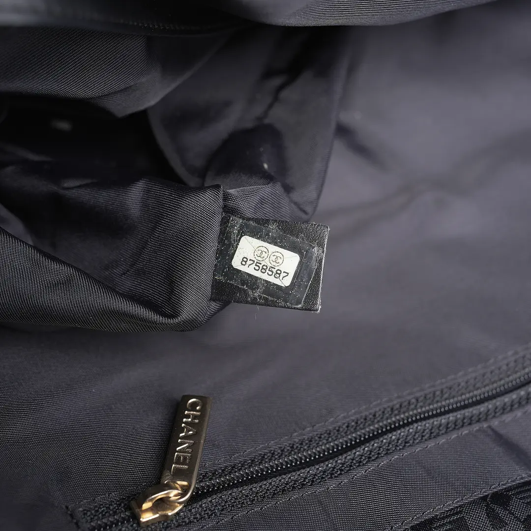 Chanel New Travel Line Black Nylon MM Tote Bag