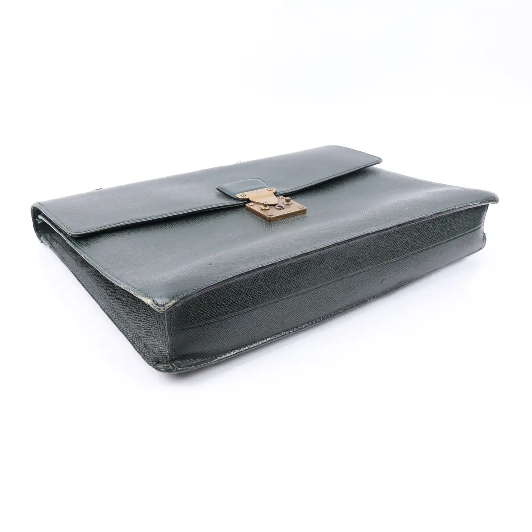 Louis Vuitton Robusto Green Taiga Leather Briefcase