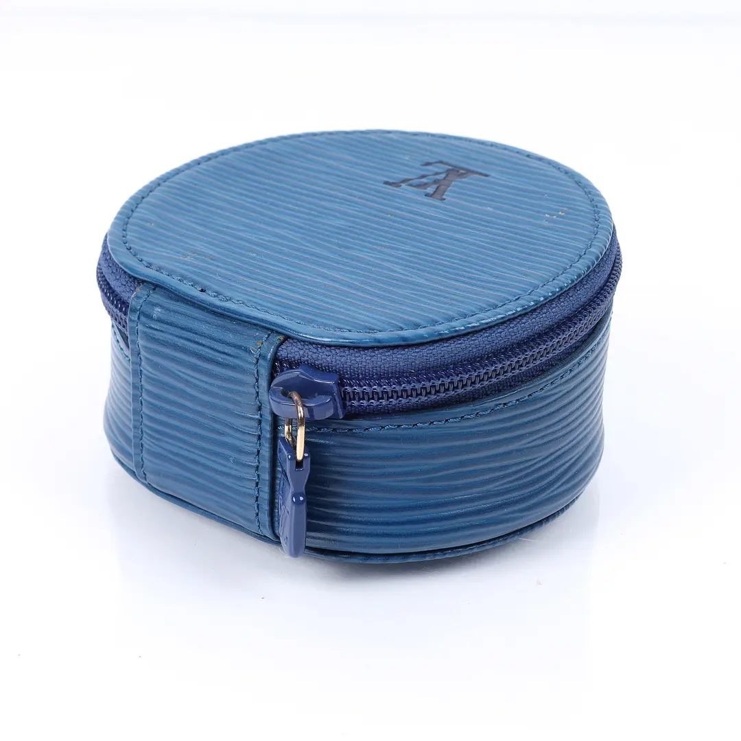 Louis Vuitton Epi Blue Round Coin Case