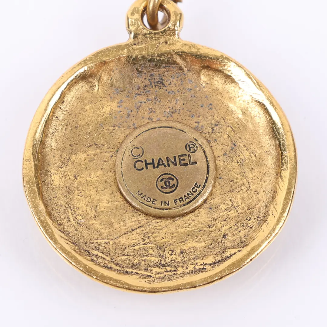 Chanel Vintage CC Logo Gold Medallion Pendant