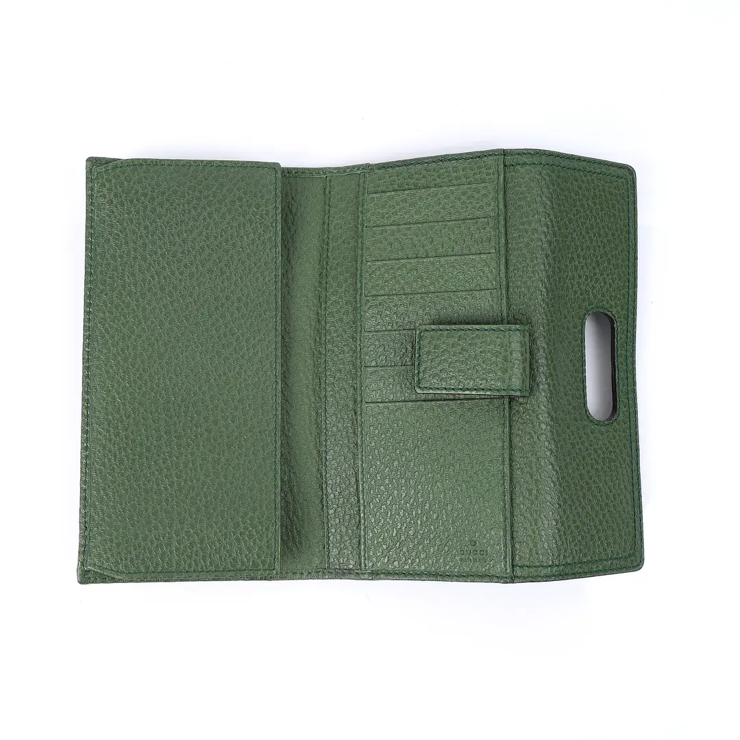 Gucci Bamboo Green Leather Wallet