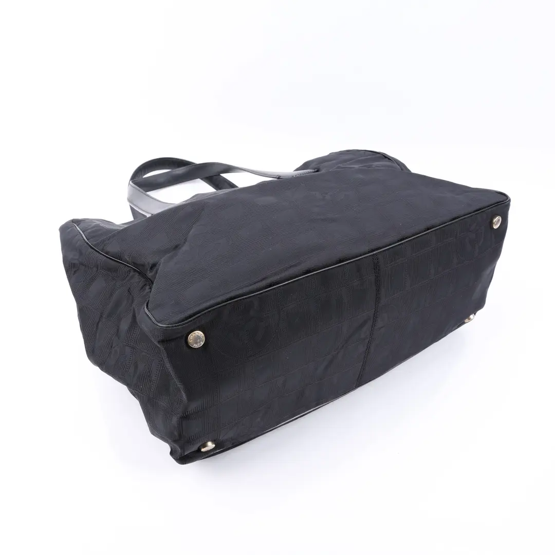 Chanel New Travel Line Black Nylon MM Tote Bag