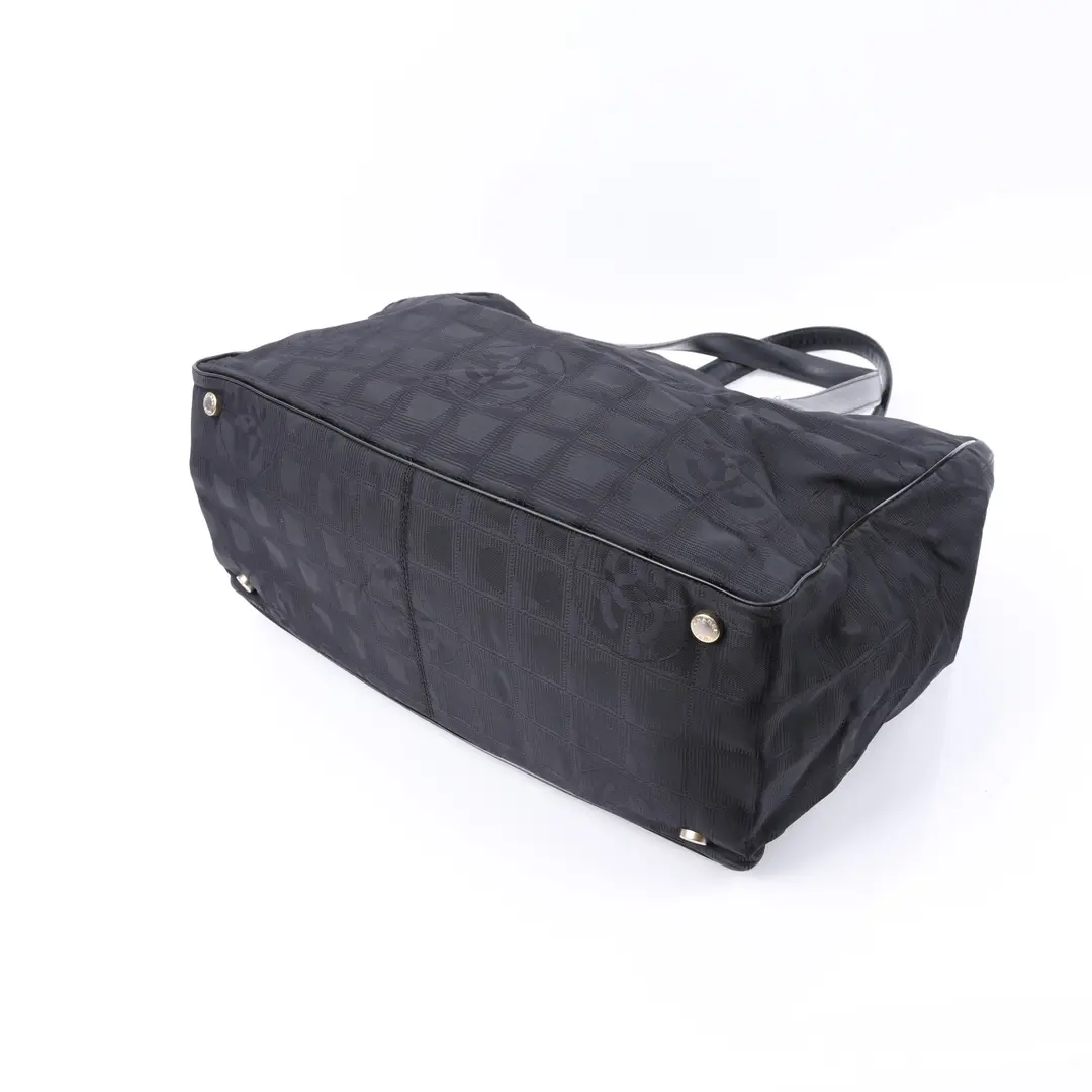 Chanel New Travel Line Black Nylon MM Tote Bag