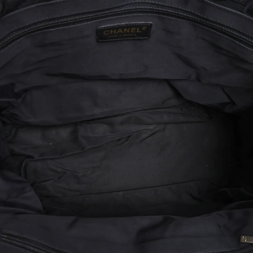 Chanel New Travel Line Black Nylon MM Tote Bag