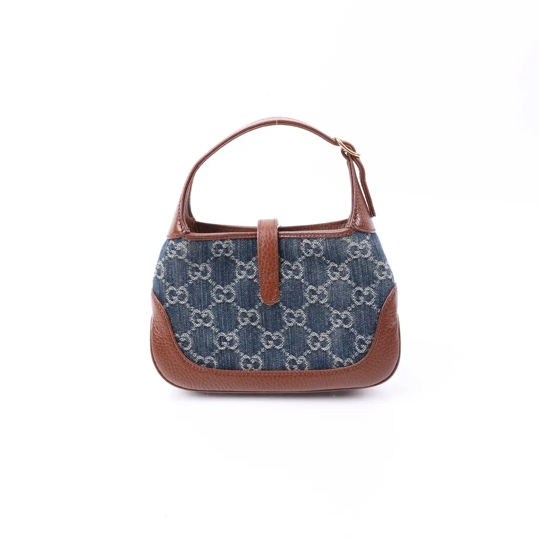 Gucci Jackie 1961 Blue GG Denim Shoulder Bag