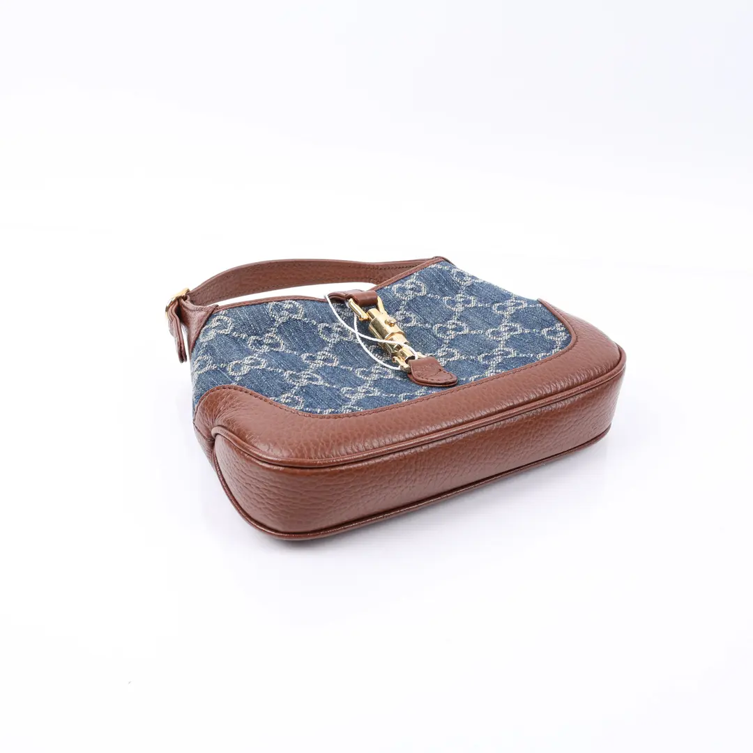 Gucci Jackie 1961 Blue GG Denim Shoulder Bag