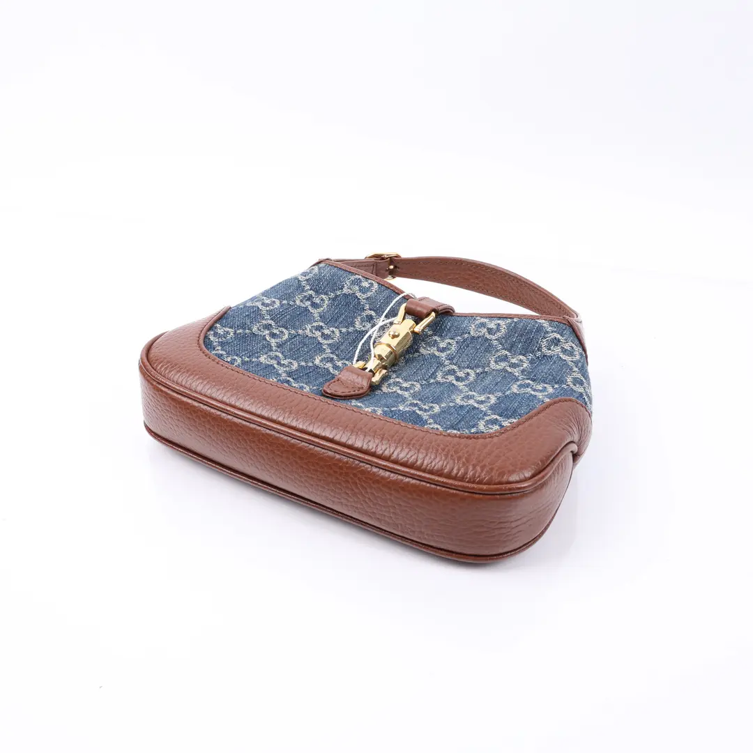 Gucci Jackie 1961 Blue GG Denim Shoulder Bag