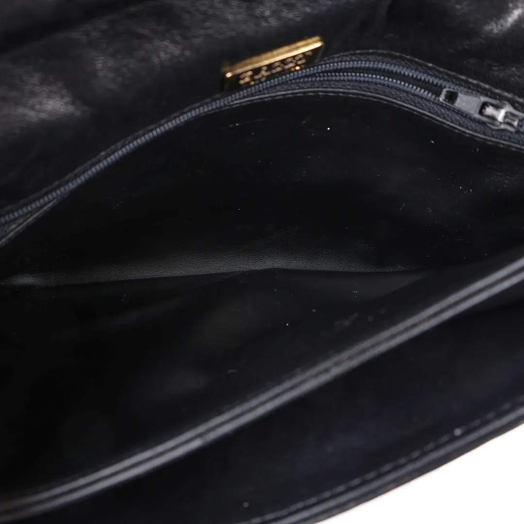 Bally Vintage Quilted Black Leather Shoulder Bag